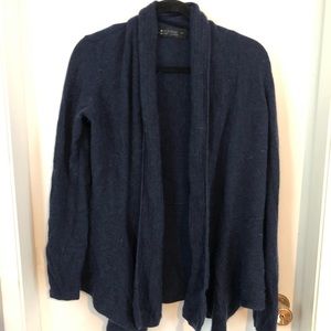 Navy 100 % Cashmere Drape Cardigan - Small